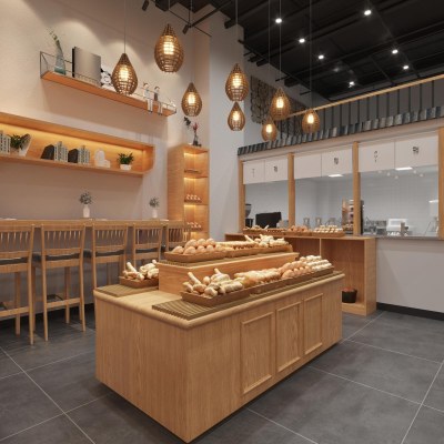 日式面包甜点店3D模型下载